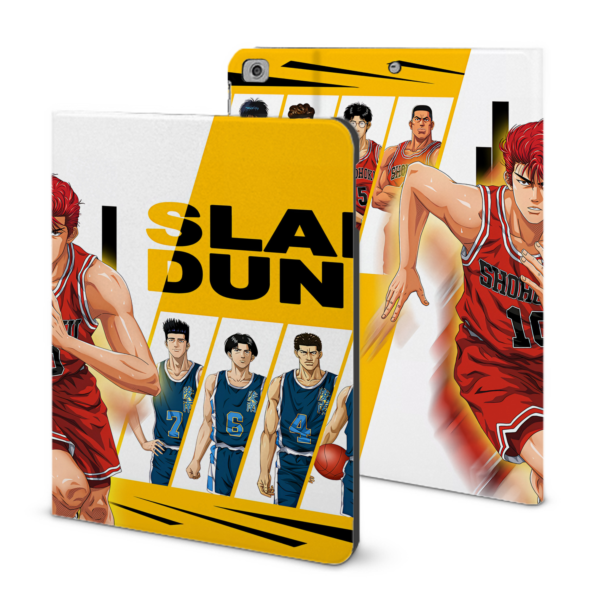 （画像用） SLAM DUNK／スラムダンク IPad ケース ブック型 PUレザー TPU 耐衝撃 軽量 薄型 ペン収納なし 全面保護 IPad 各モデル対応